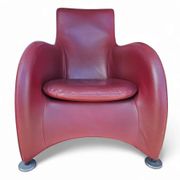 Fauteuil Montis / Gerard van den Berg / années 1990 / Cuir rouge bordeaux