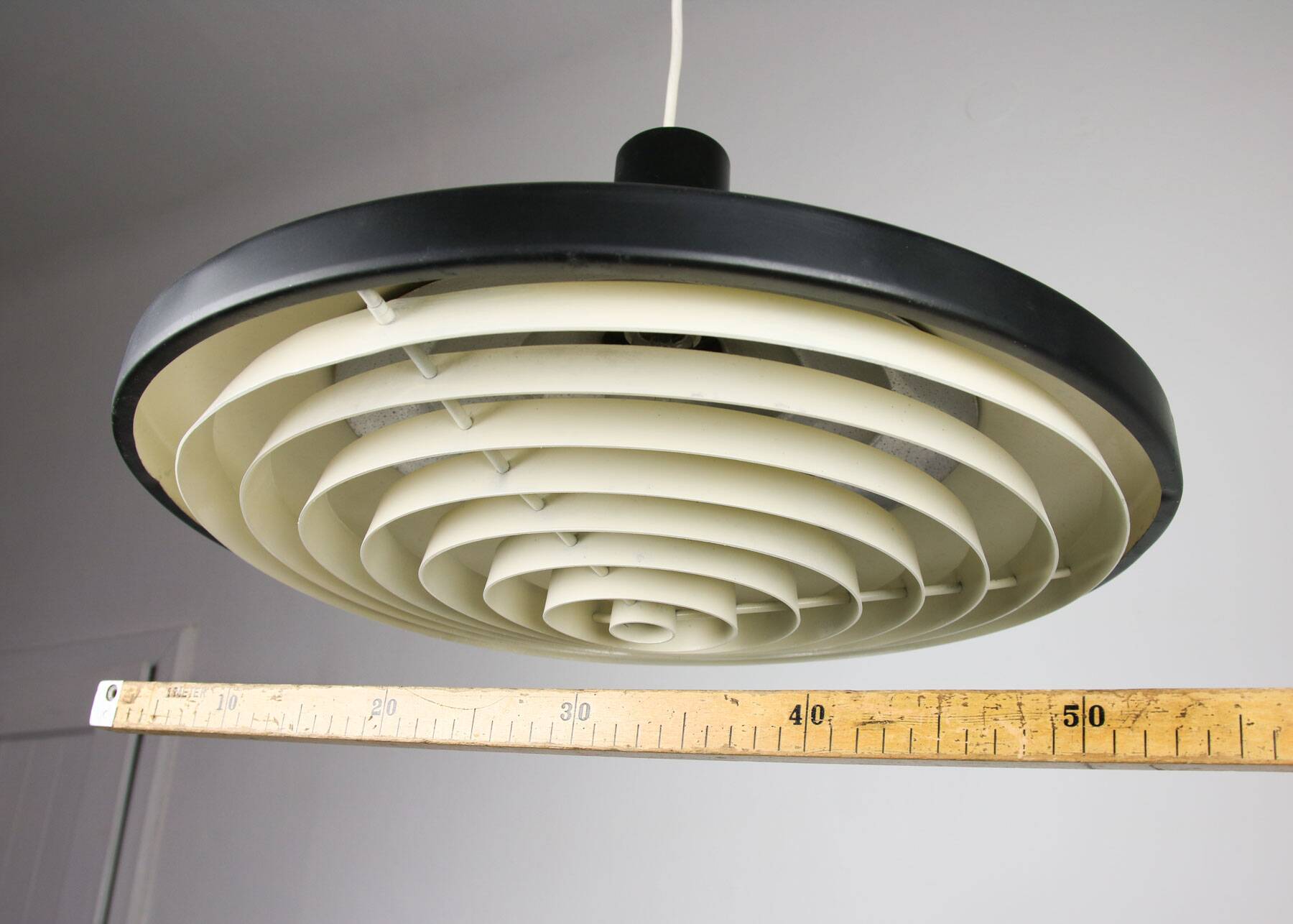 Mid-century industrial danish black pendant lamp, 1960s