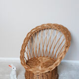 Children's rattan basket armchair