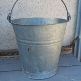 Vintage zinc galvanized steel bucket