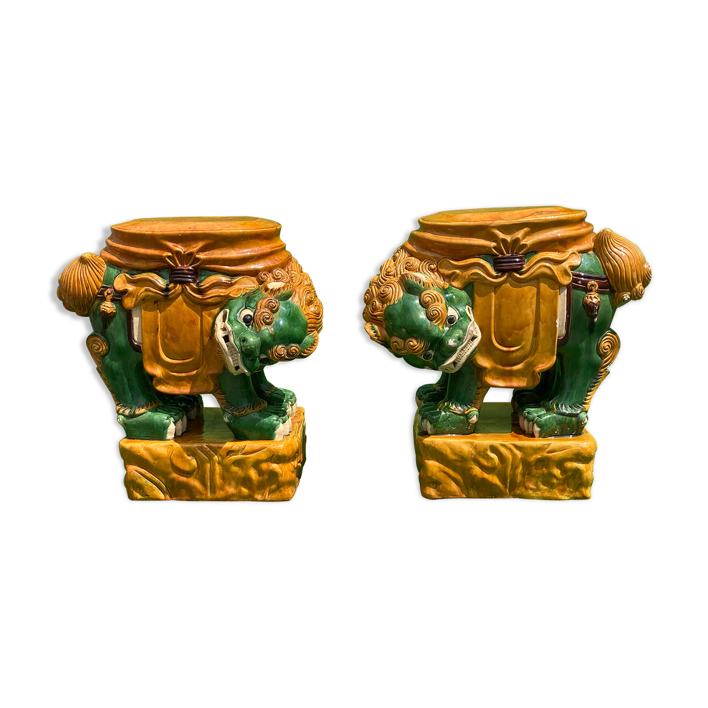 Foo dog garden pedestals or seats, Italy, mid-century