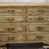 Commode ancienne patinée beige