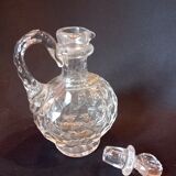 Cut and faceted crystal bottle 14 cm