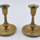 Pair of gossip candle holders in bronze and brass gilded period