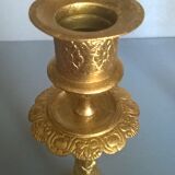 Pair of art-deco candlesticks with floral motifs and palmettes 20th century