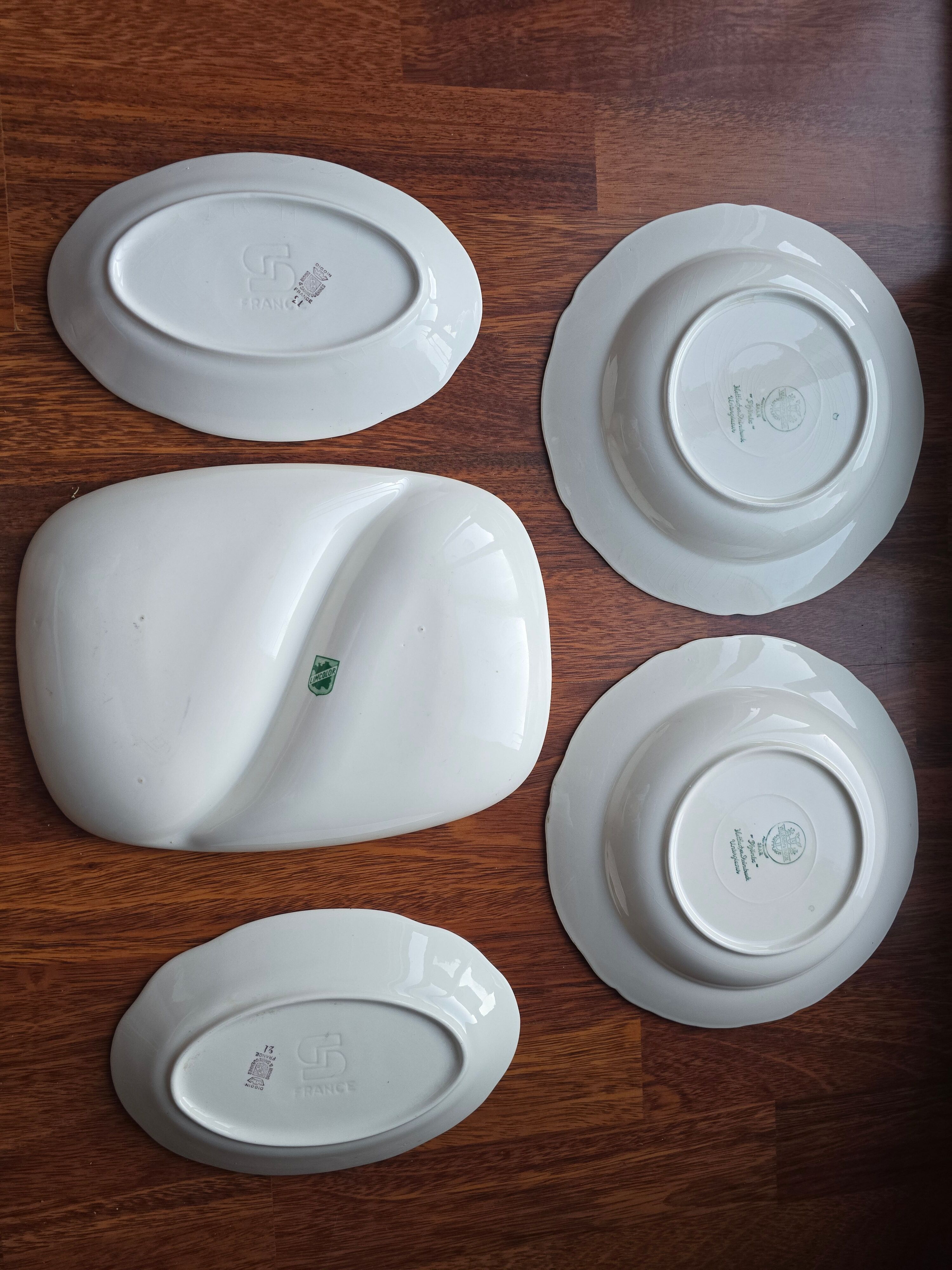 Set of porcelain dishes with a phoenix theme - 1950s-60s large manufacture
