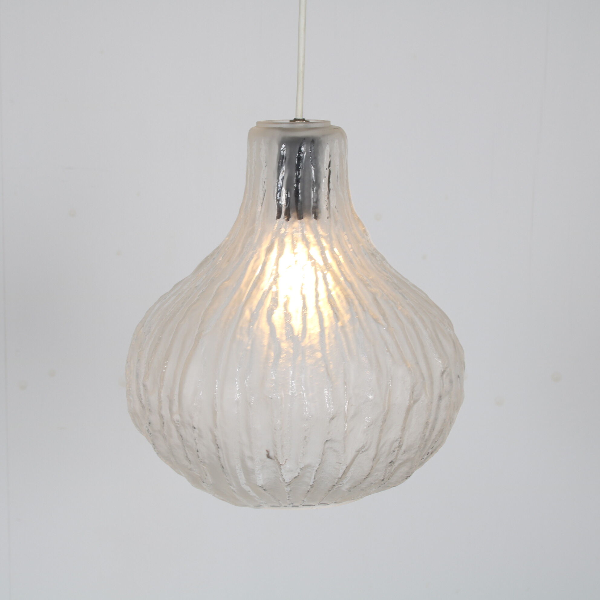 1960s Frosted glass hanging lamp from Austria