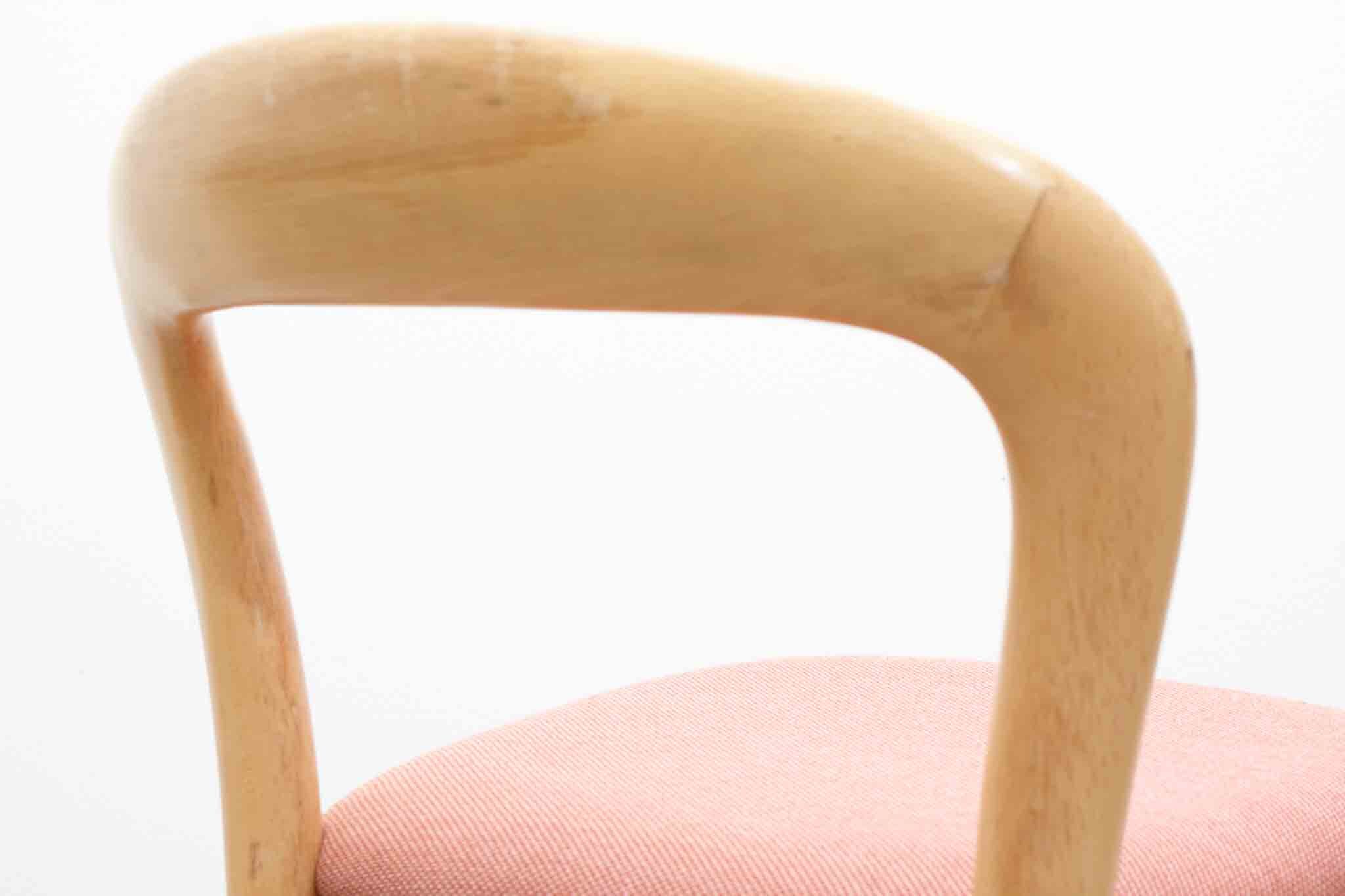 Bruno Rey style high chair in pale red and beech