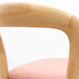 Bruno Rey style high chair in pale red and beech