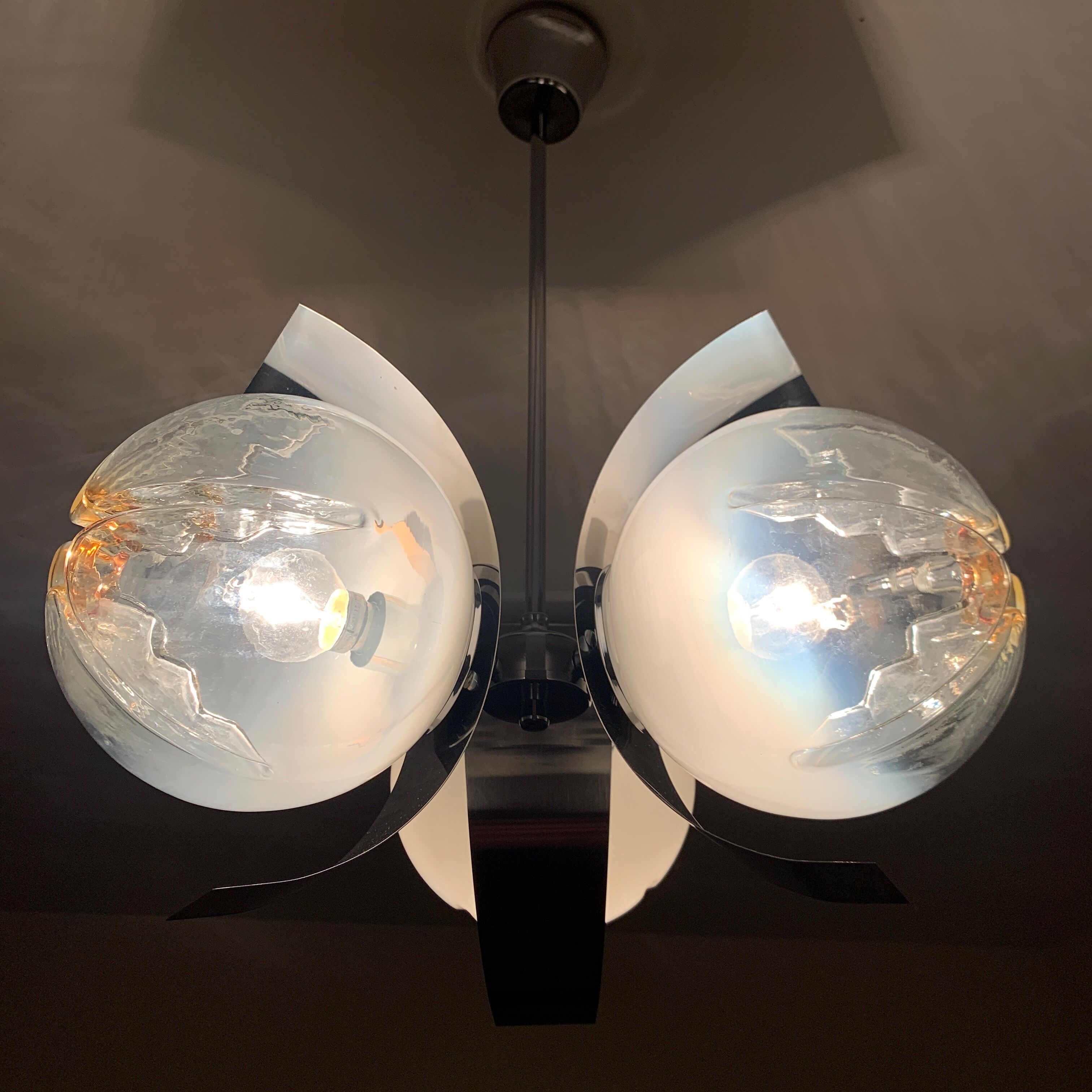 Chrome chandelier Mazzega