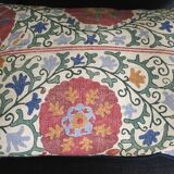 Decorative pillow case in linen and cotton  with suzani prints