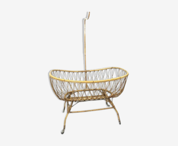 Berceau rotin vintage