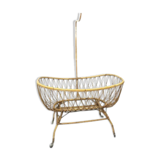 Berceau rotin vintage