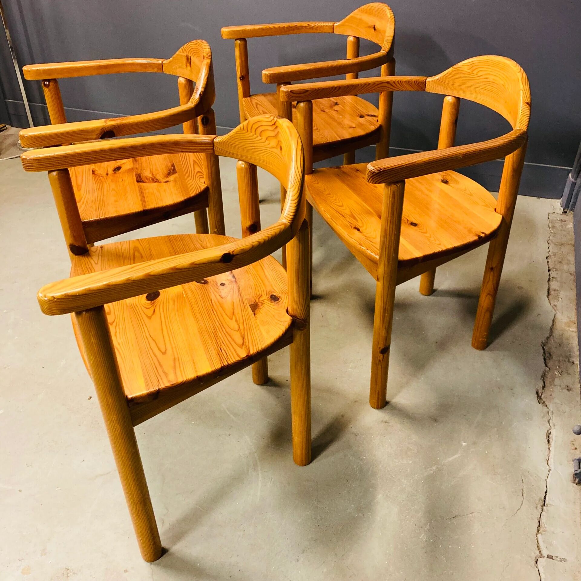 Ensemble de 4 chaises de salle à manger de Rainer Daumiller, danois, années 1980