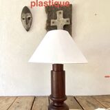 Wooden lamp, fabric cable 2M, cotton shade
