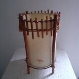 Lampe rotin Louis Sognot design 50's 60's