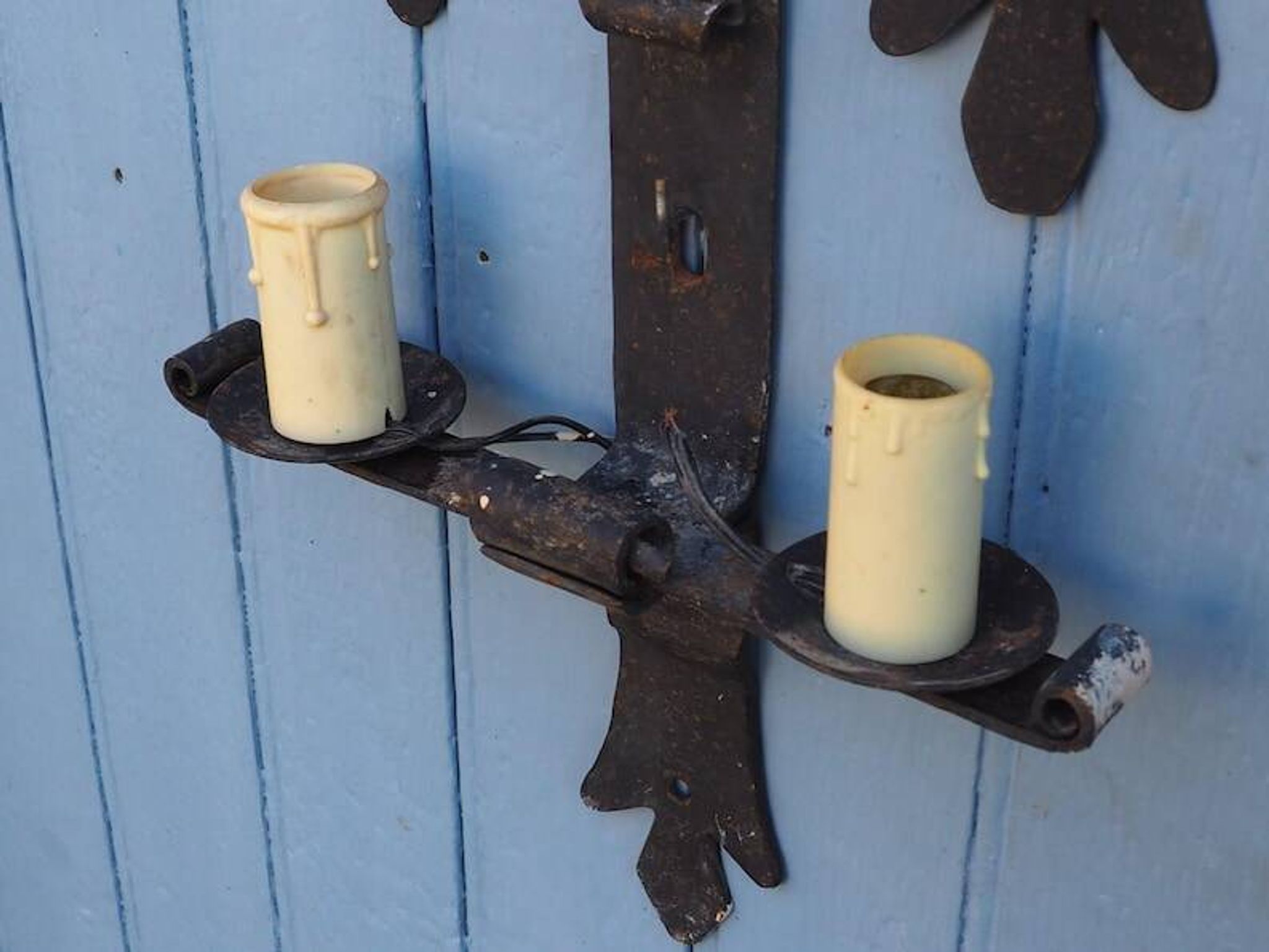 Forged Iron Castle Wall Lights: French Salvaged Sconces, Medieval Style