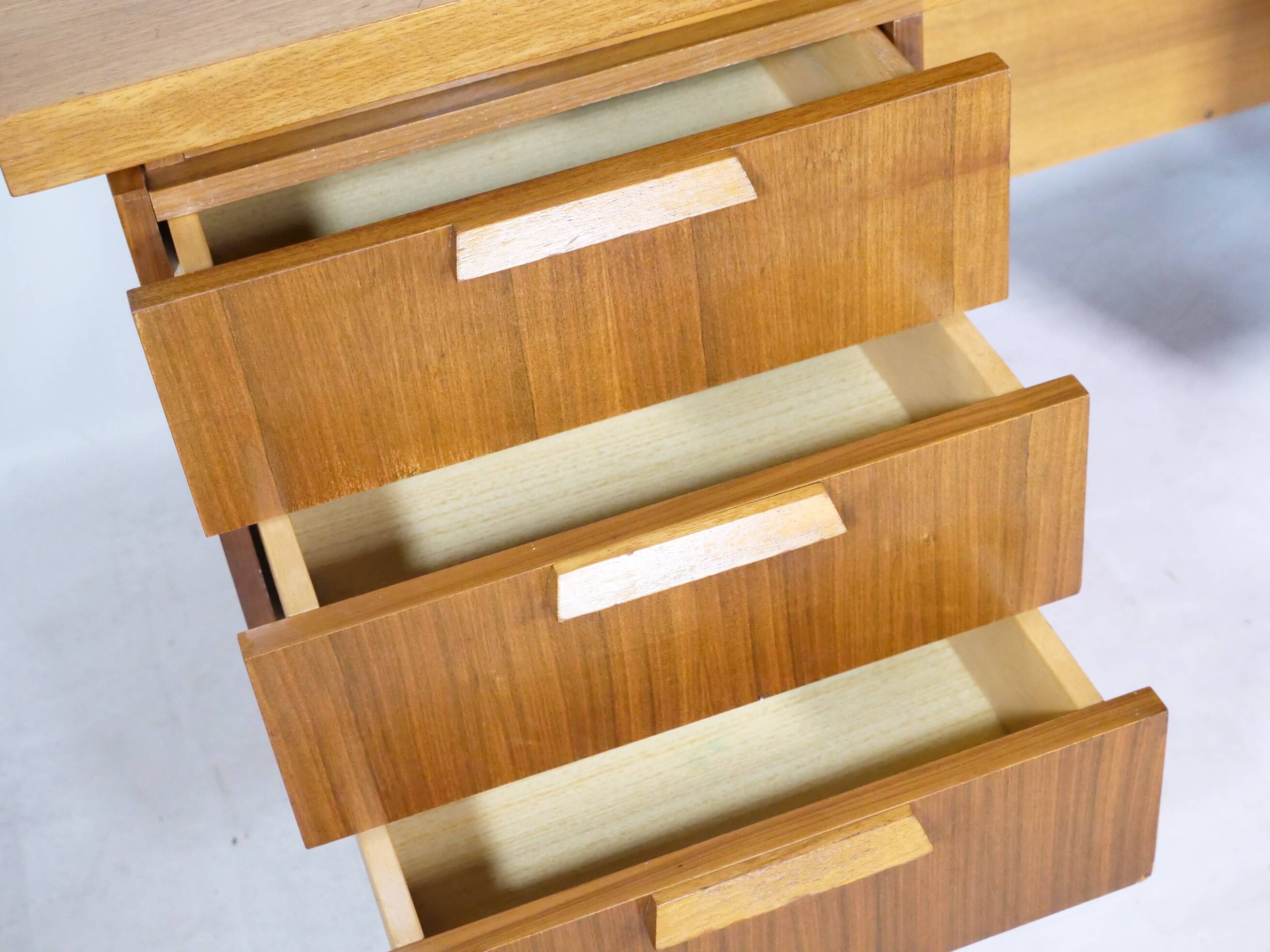 Mid-century desk, vintage design, teak, 1960s