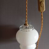 Lampe baladeuse nomade opaline blanche, 1950