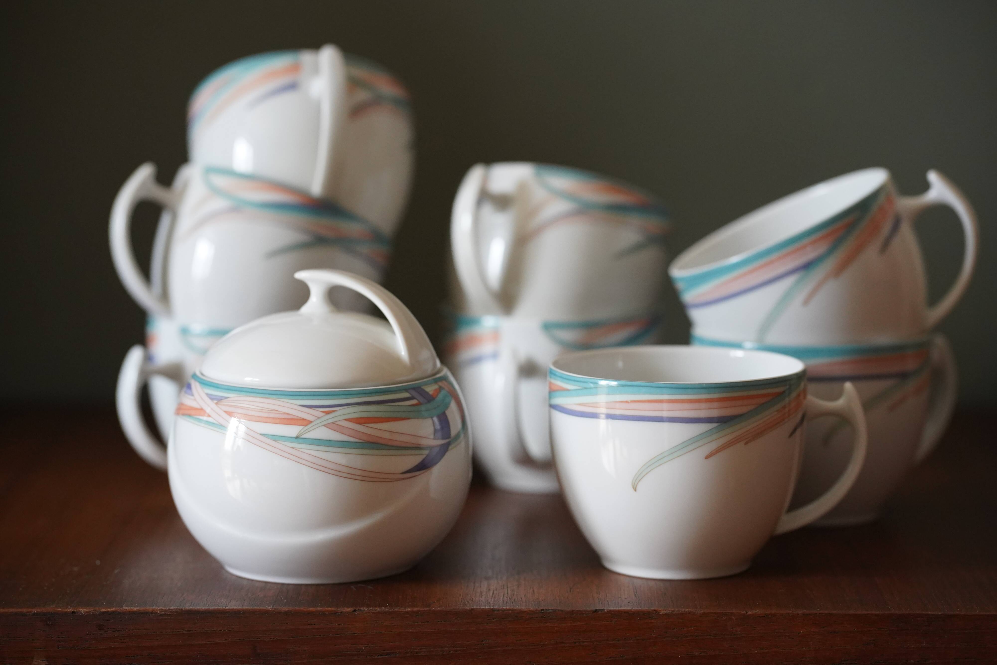 Ensemble 8 tasses et sucrier Bavaria
