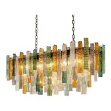 Luxury Italian Rectangular Listelli Murano Glass Chandelier – By Simoeng