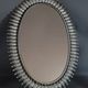 Vintage oval sun mirror 50s, silver metal 76x55 cm SB