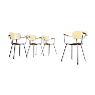 Lot de 4 chaises industrielles vintage