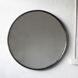 Mid-century scandinavian round wooden mirror, 1960s, 70 cm