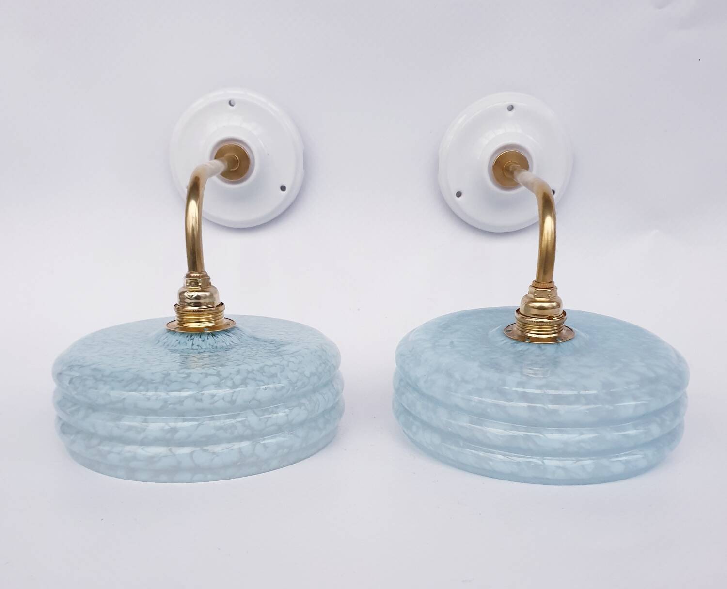 Clichy glass swan neck wall lights