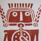 Original Pre-Columbian print, Aztecs Colombia folk 60s