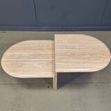 Pair of vintage travertine coffee tables or side tables, 1970s