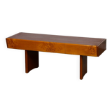 Vintage low console in wood and opaline, 1960