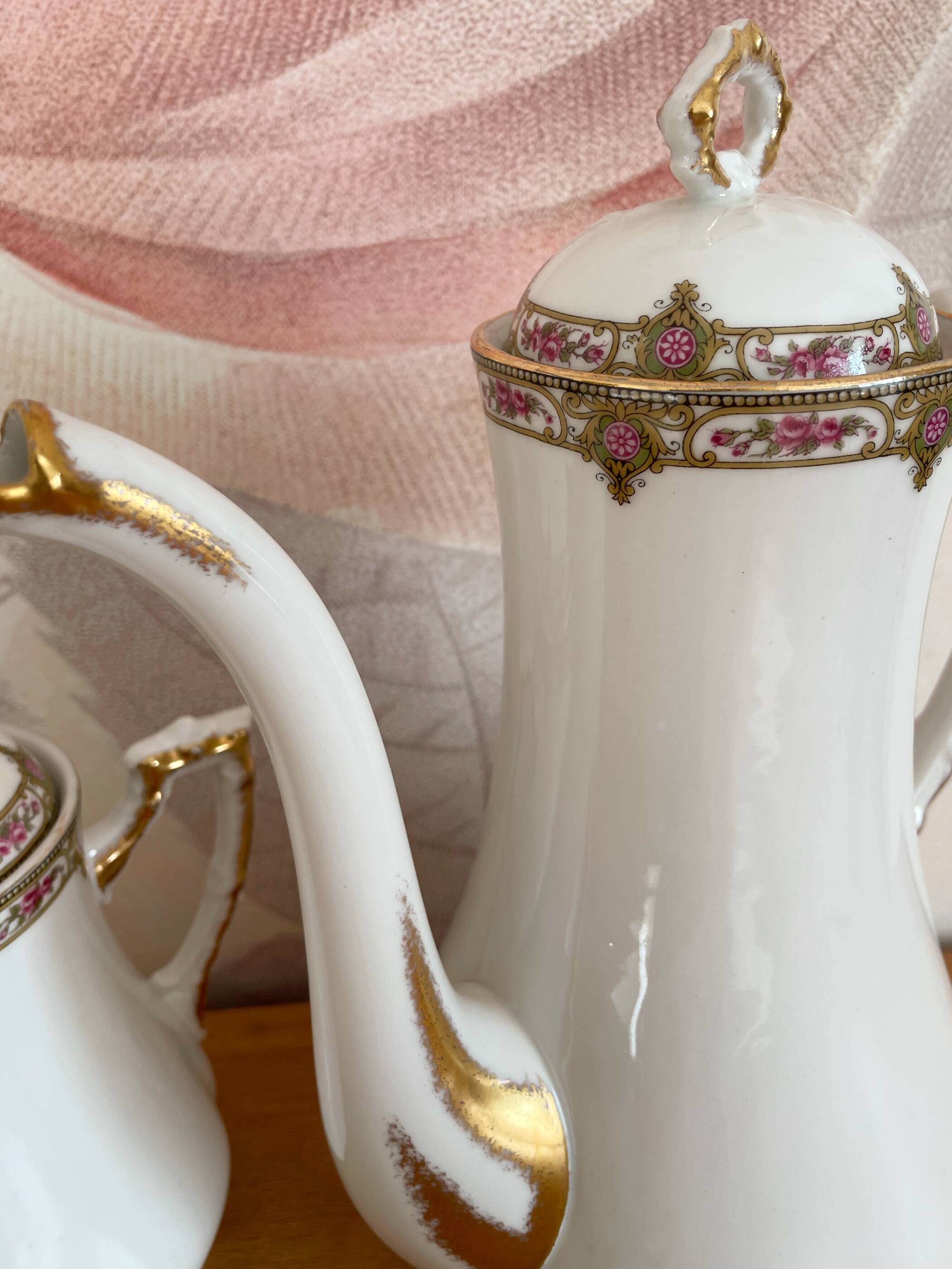 Coffee service in porcelain vignaud limoges - 1950