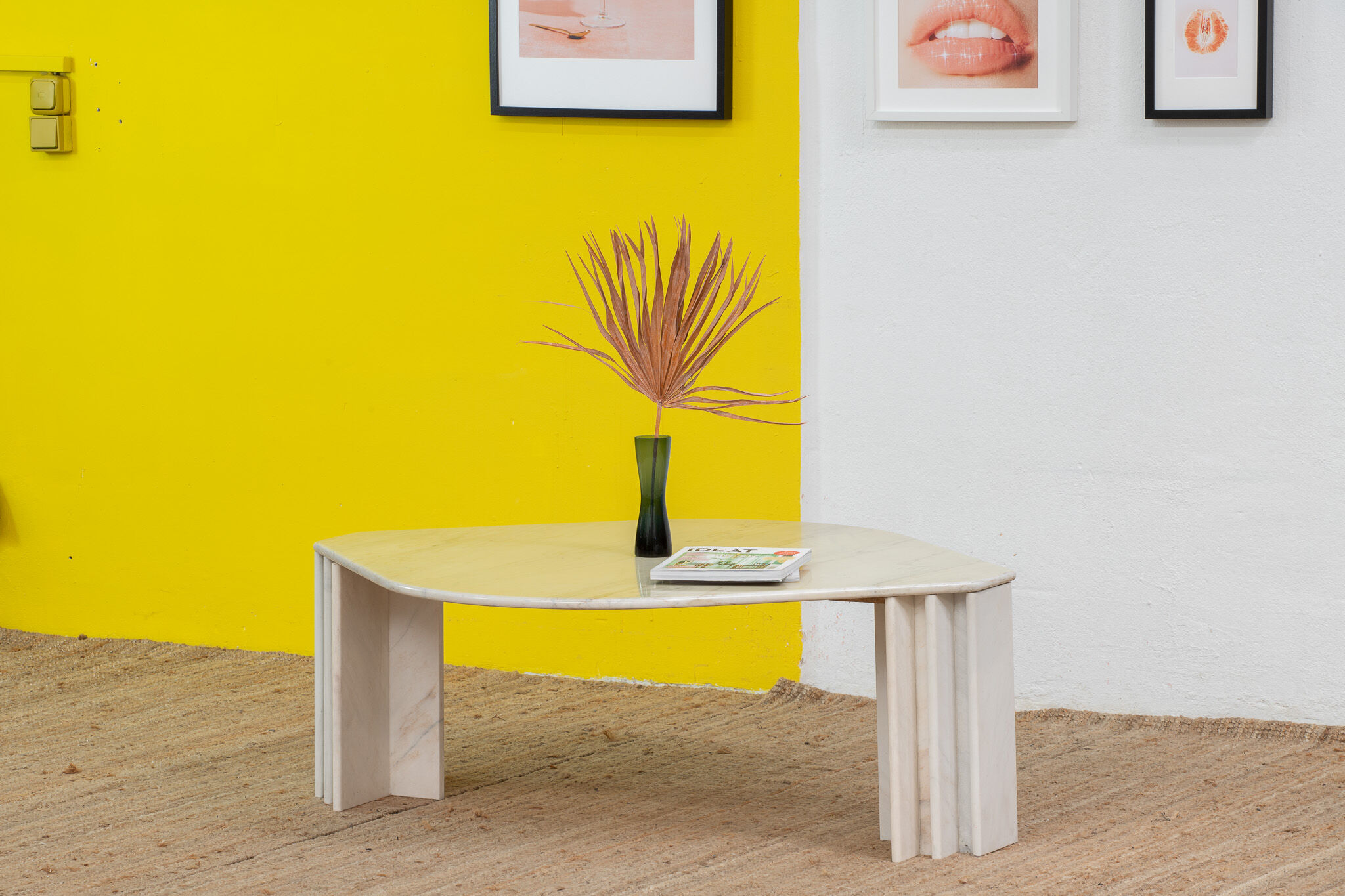 Table basse en marbre vintage – 126 cm