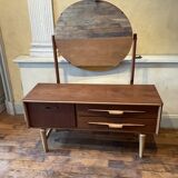 Commode coiffeuse scandinave danoise vintage 1960  2 tiroirs