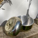 Golden apple ice bucket 1970 vintage fruit