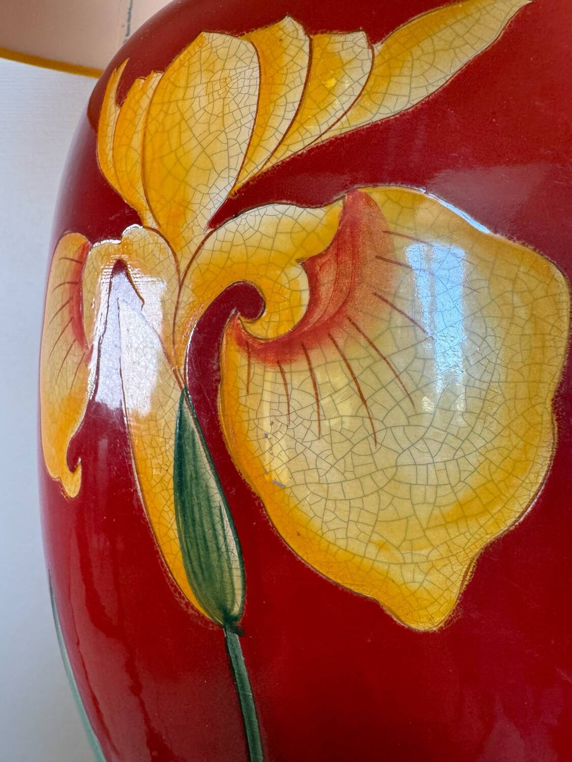 80s Drimmer lamp red ceramic and iris