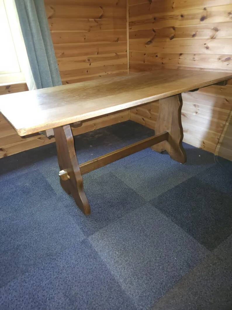 Vintage refectory table in solid oak