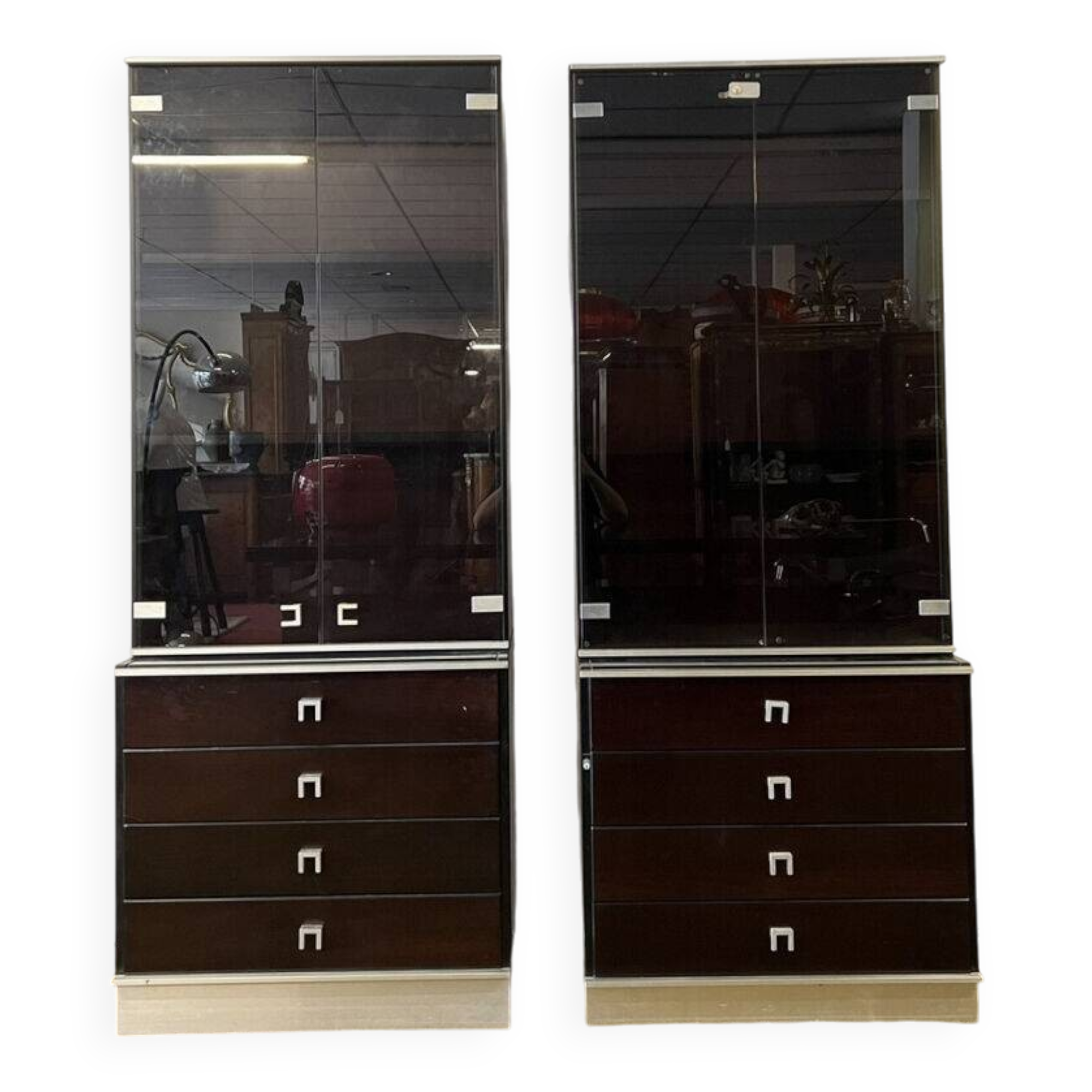 Bookcases of a Mahogany Executive Desk Set, Abbondinterni Italian publisher