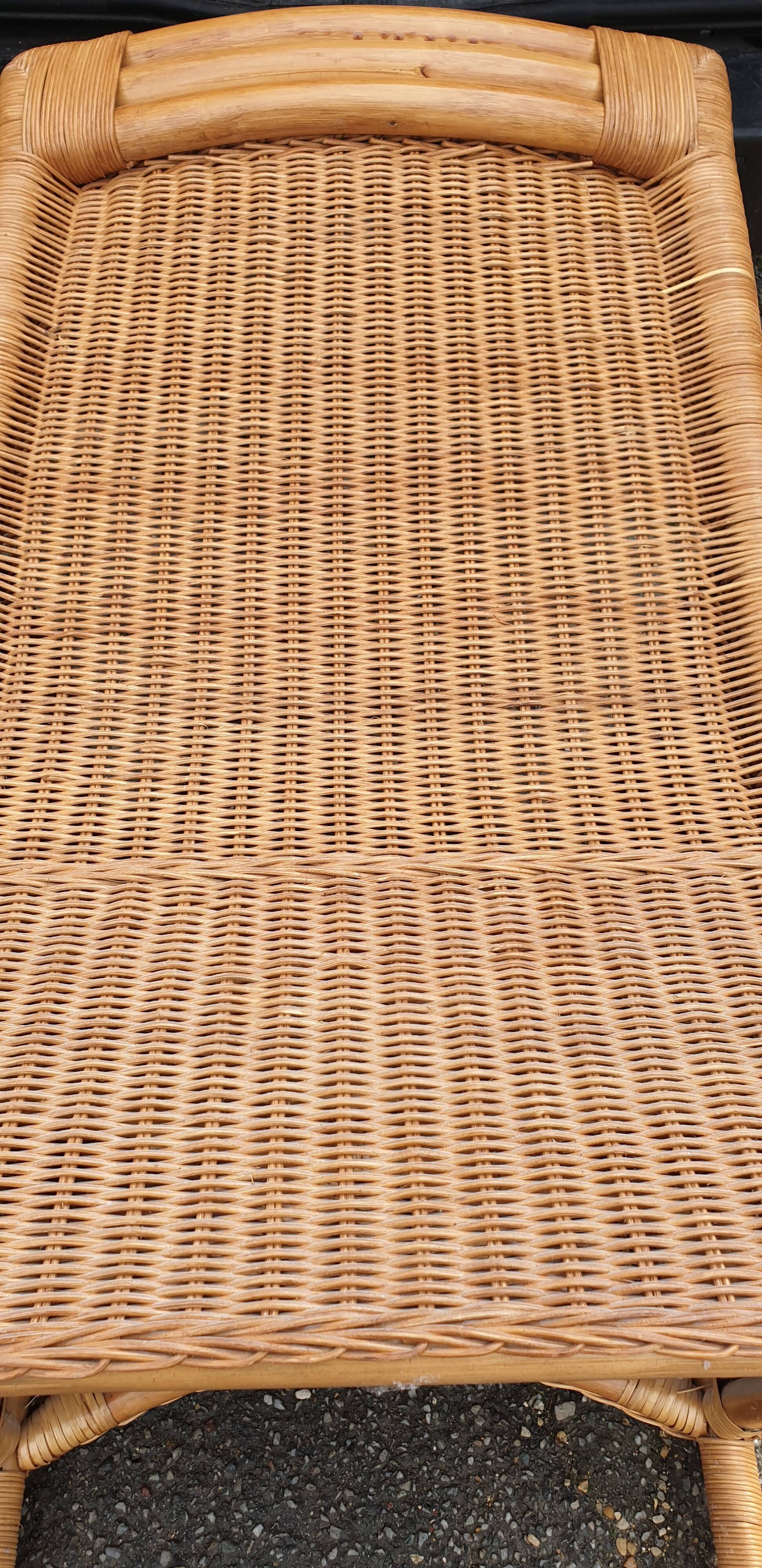 Rattan and bamboo armchair