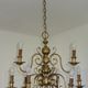 "Dutch" gold metal chandelier with 9 light arms - 1960