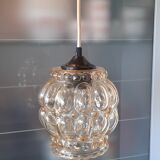 Helena Tynel chandelier 1960/70, amber bubble glass for Limburg