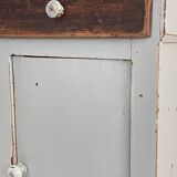 Antique Bedside Table in Weathered Grey Wood