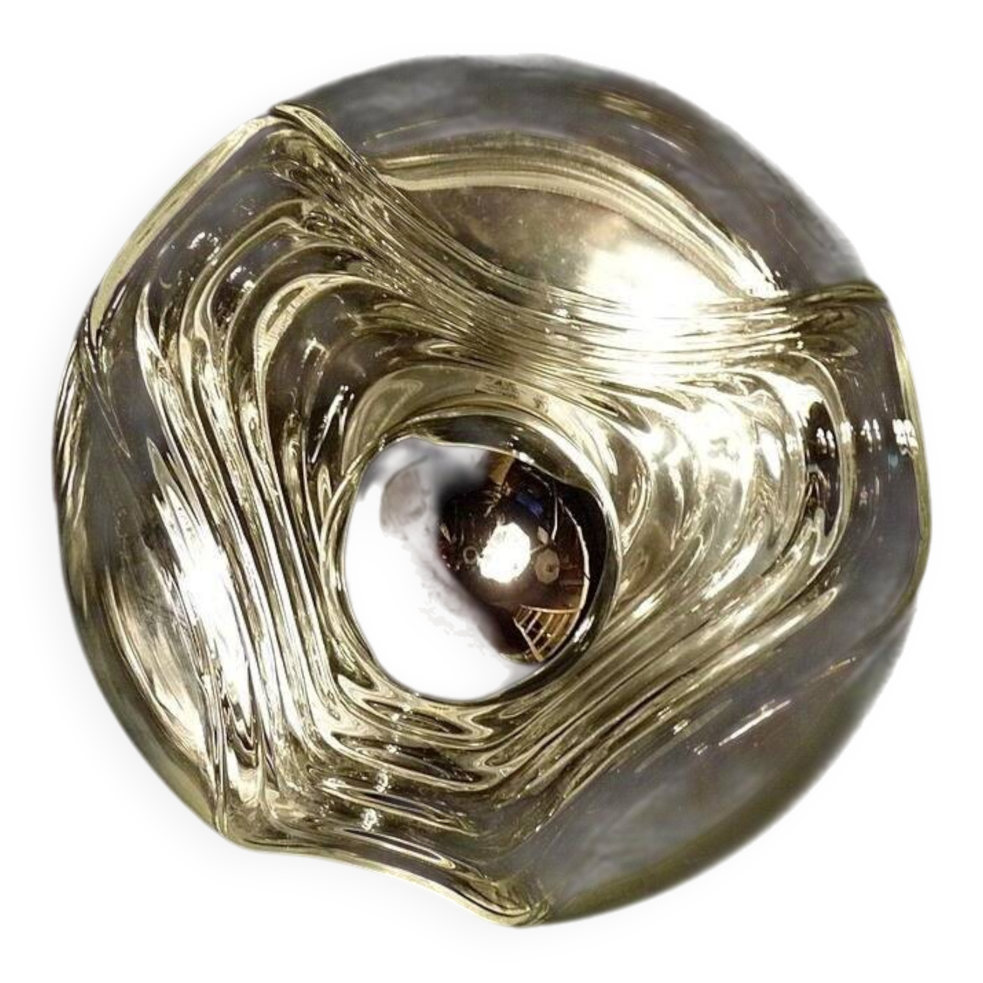 Sculptural modernist glass wall lamp from Peill & Putzler, Germany 1960s