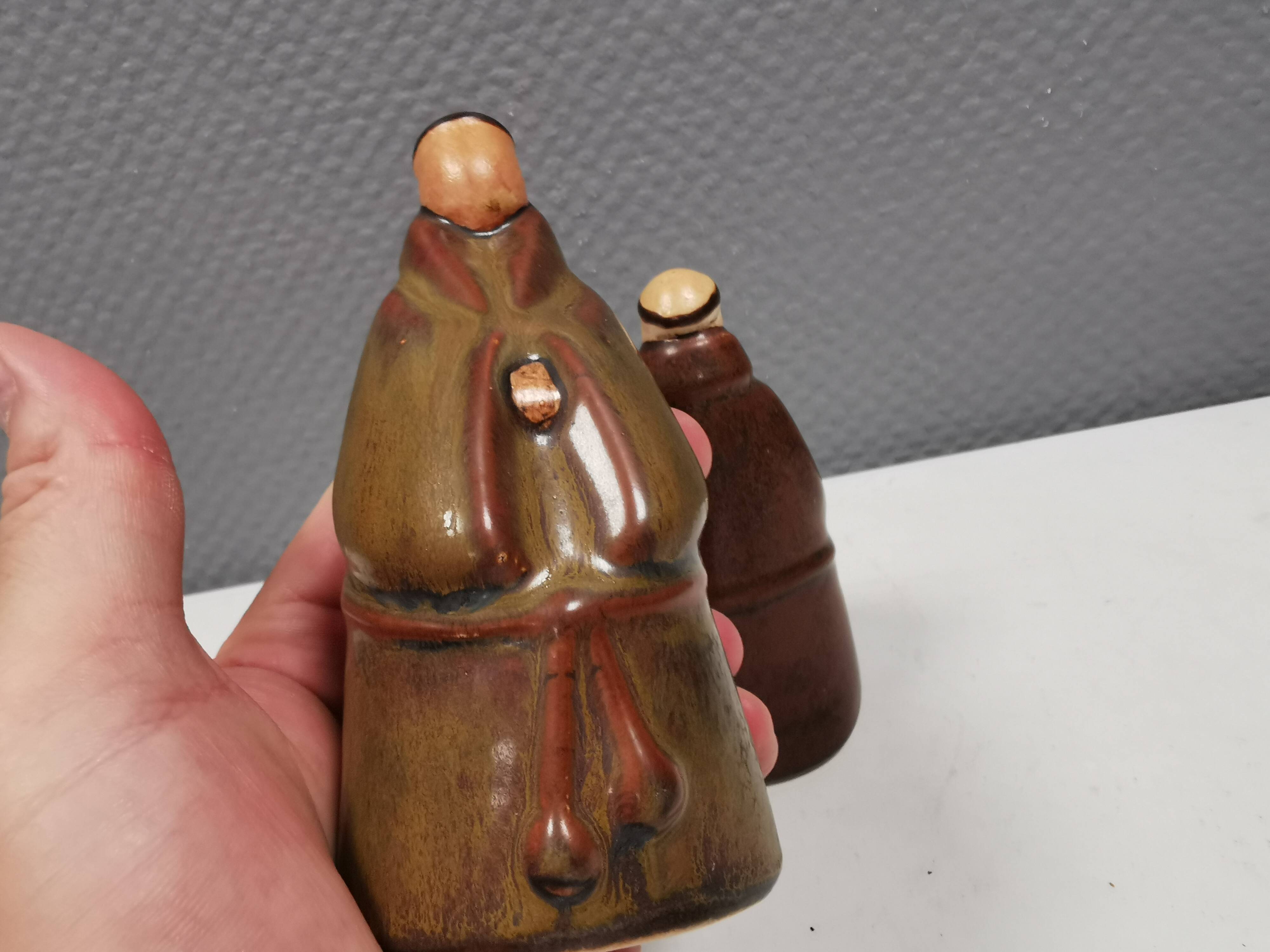 Two ceramic monks, from ENKÖPING ceramics Sweden 1970-80s