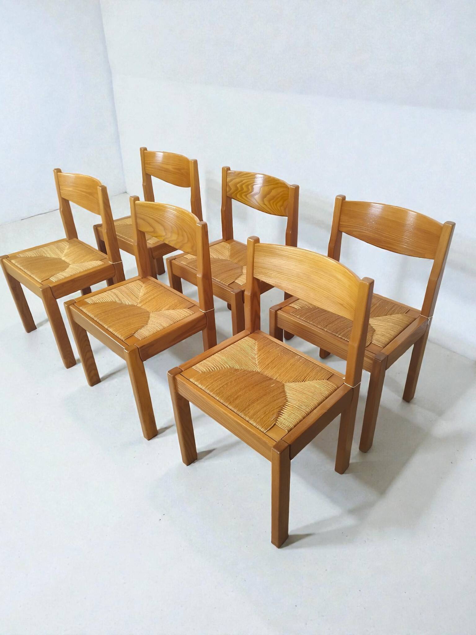 Set of 6 elm chairs