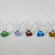 Lot de 5 verres à vin design pieds colorés 1970-1980