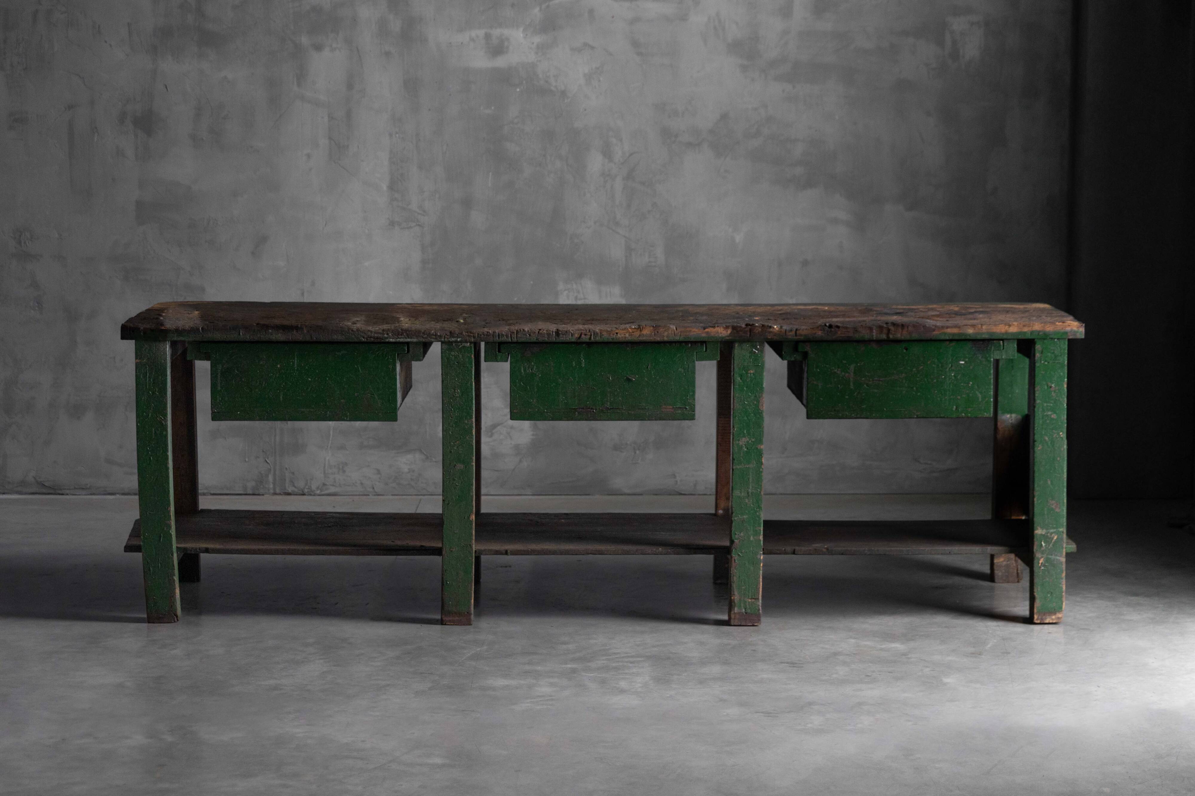 Rustic Industrial Workbench, France, Early 20th Century