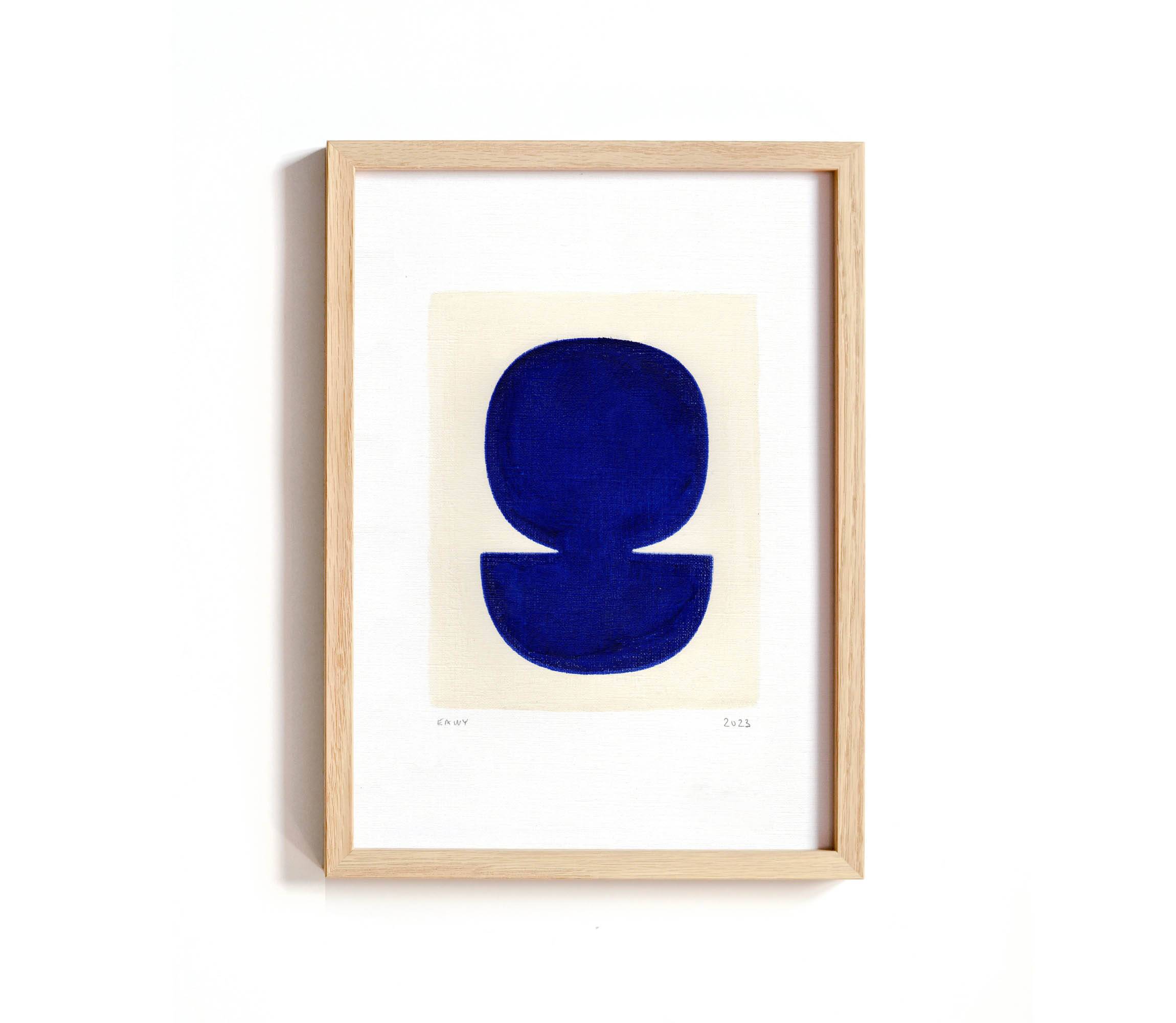 Painting duo on paper - zoé and neo - majorelle blue - signed Eawy