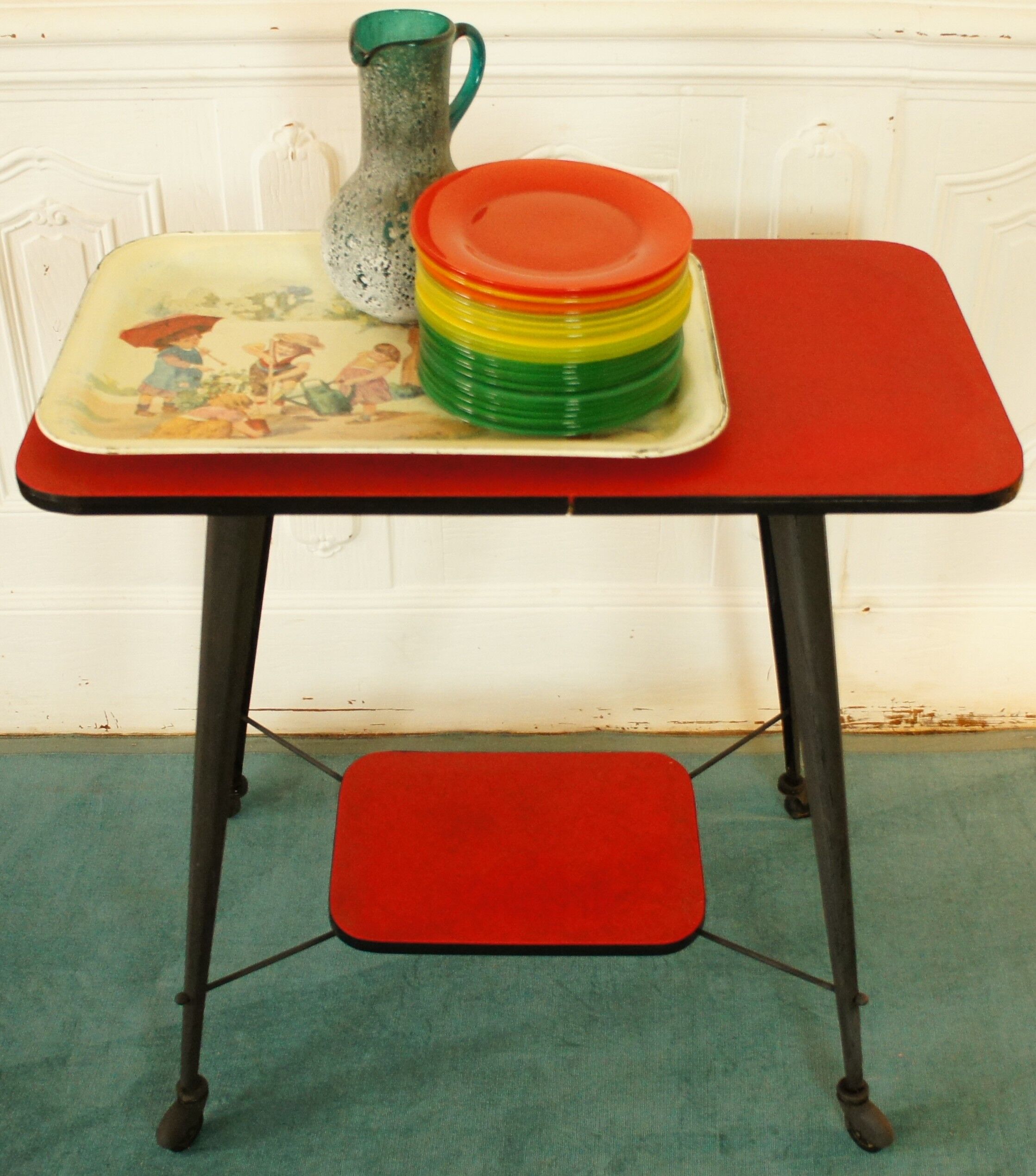 Desserte feet compass folded black steel - skai